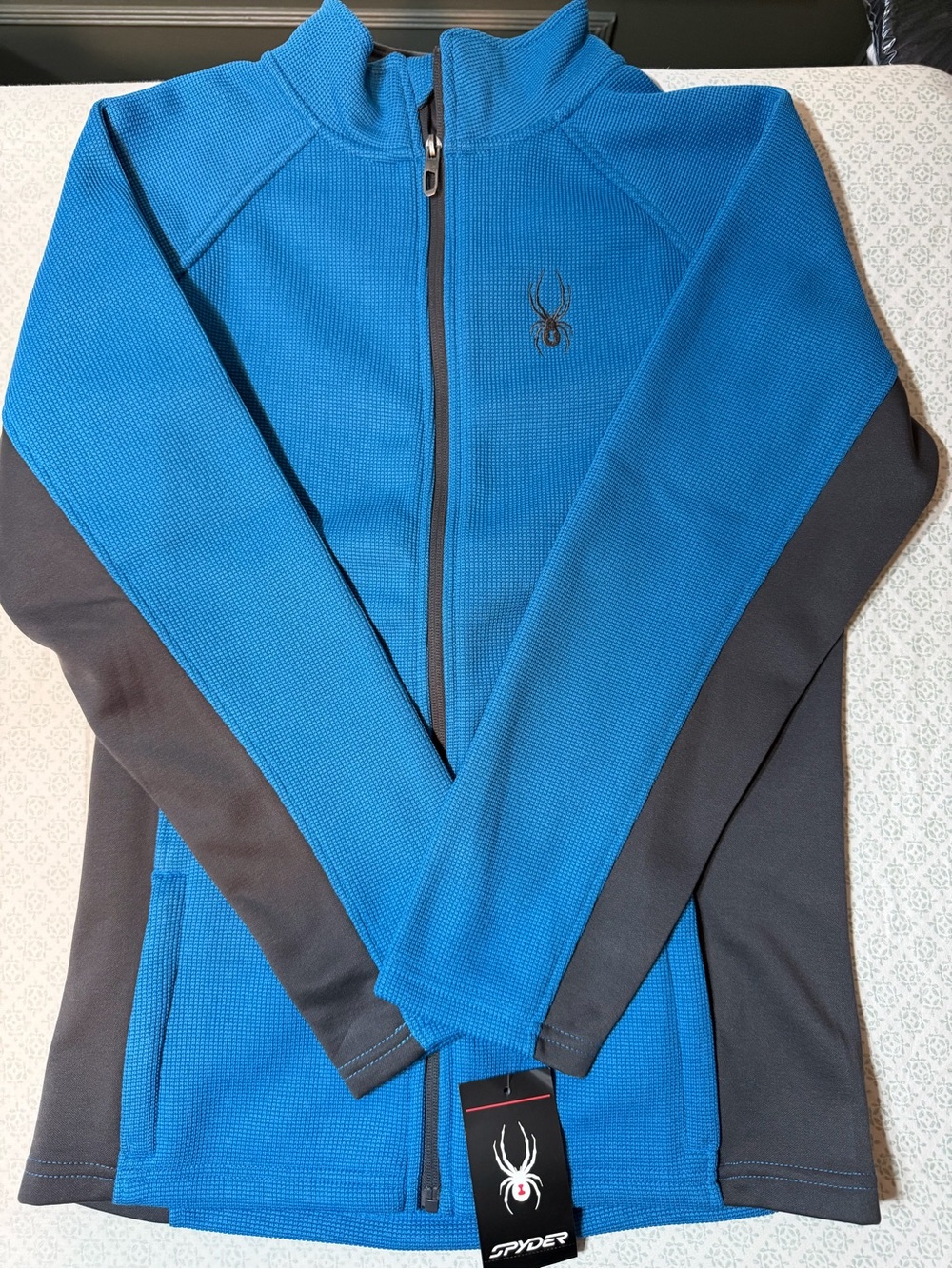 Spyder kids Blue and Gray Performance Full-Zip Jacket